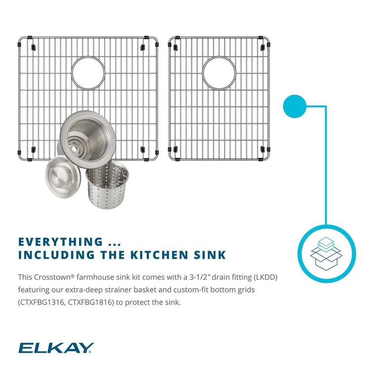 Sink Kit Crosstown Farmhouse 35.875 x 20.25 Inch Double Bowl Polished Satin Two Bottom Grids Two Strainer Drains - Frankwebs