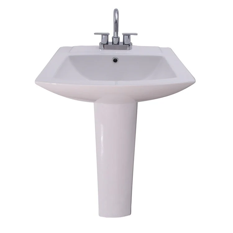 Pedestal Lavatory Burke Centerset White Center Rectangular - Frankwebs