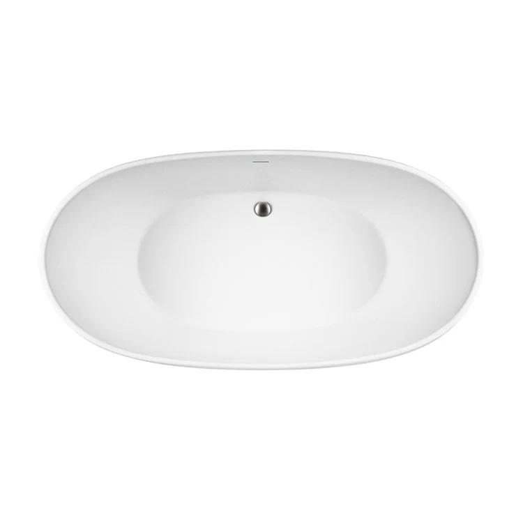 Air Tub Elise 63 x 32 Inch Freestanding with Integral Pedestal Center White Matte Oval Sculpturestone 74 Gallons 21-1/2 Inch - Frankwebs