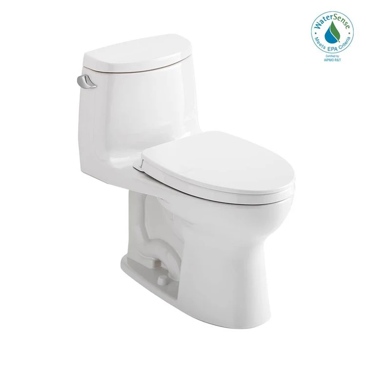 Toilet UltraMax II 1 Pieces Universal Height Cotton Elongated ADA 28-3/4 Inch 1.28 Gallons per Flush Right Hand Chrome Soft Close - Frankwebs