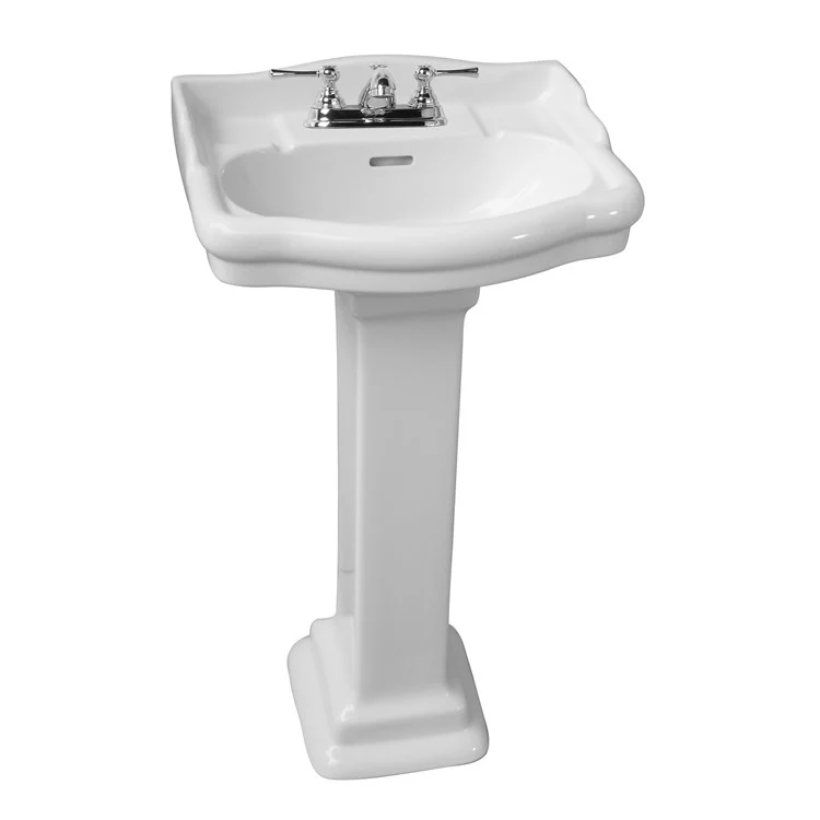 Pedestal Lavatory Stanford 460 Centerset White Oval - Frankwebs