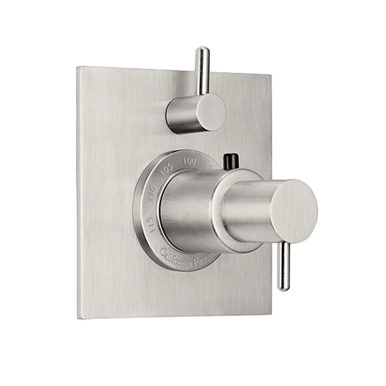Thermostatic Trim Avalon Square with Single Volume Control 2 Lever Polished Chrome ADA for Requires Rough Valve TH51-R Or TH51D2-R Handles and Escutcheon Brass - Frankwebs