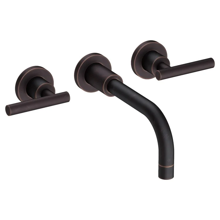 East Linear Two Handle Wall-Mount Bathroom Faucet with Lever Handles - Polished Chrome - Frankwebs