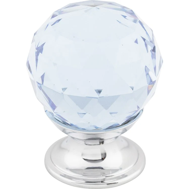 Knob Crystal Light Blue for Decorative Hardware Brushed Satin Nickel Brass 1-1/8 Inch 1-1/2 Inch - Frankwebs