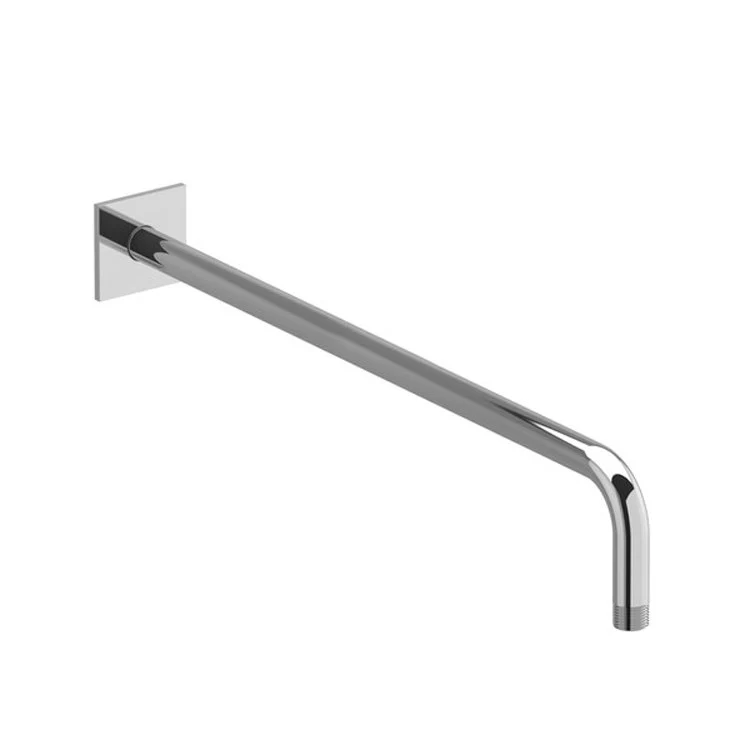 Shower Arm with Square Escutcheon and Square Flange Polished Nickel 20 Inch 1/2 Inch Inlet MNPT Brass Wall Mount - Frankwebs
