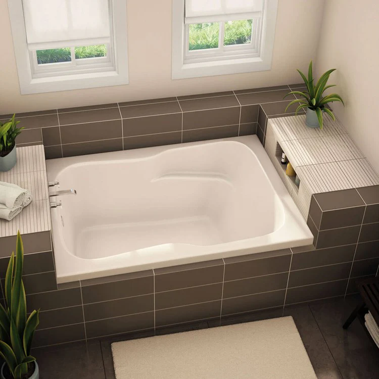 Soaking Tub 60 x 36-1/2 x 21-1/2 Inch 1-Piece Left Drain Outlet White AcrylX - Frankwebs