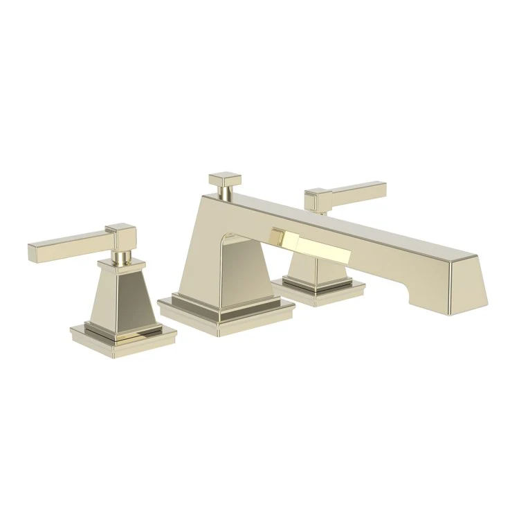 Roman Tub Trim Malvina Deck Mount 2 Lever Satin Gold PVD ADA 8 to 20 Inch Spread - Frankwebs
