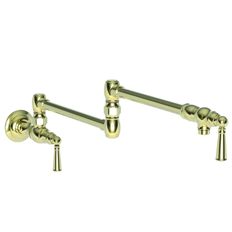 Pot Filler Jacobean Wall Mount 2 Lever ADA Polished Brass Uncoated Living - Frankwebs