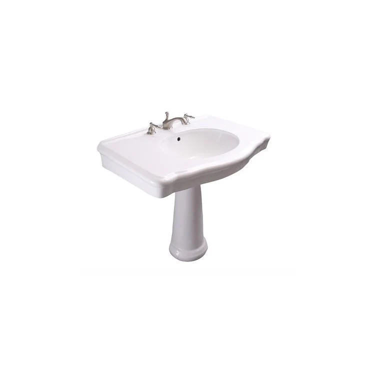 Pedestal Top Anders with Overflow 34-3/8 Inch White 8 Inch Spread Vitreous China Rectangle - Frankwebs