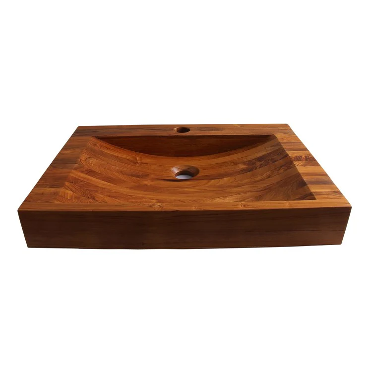 Vessel Samos Above Counter Rectangle 23-5/8 Inch Mahogany Natural Wood - Frankwebs
