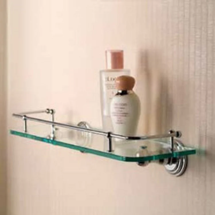 Shelf Chelsea Galley Rail Satin Nickel 18 Inch Brass/Glass - Frankwebs