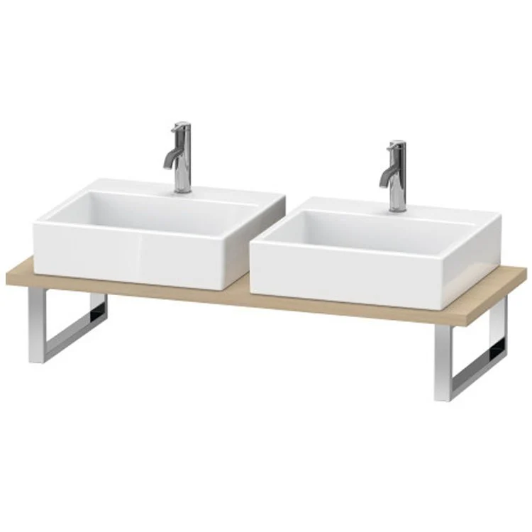 Lavatory Console L-Cube Brushed Oak Double Basin 31-1/2 x 21-5/8 Inch 1-1/8 Inch - Frankwebs