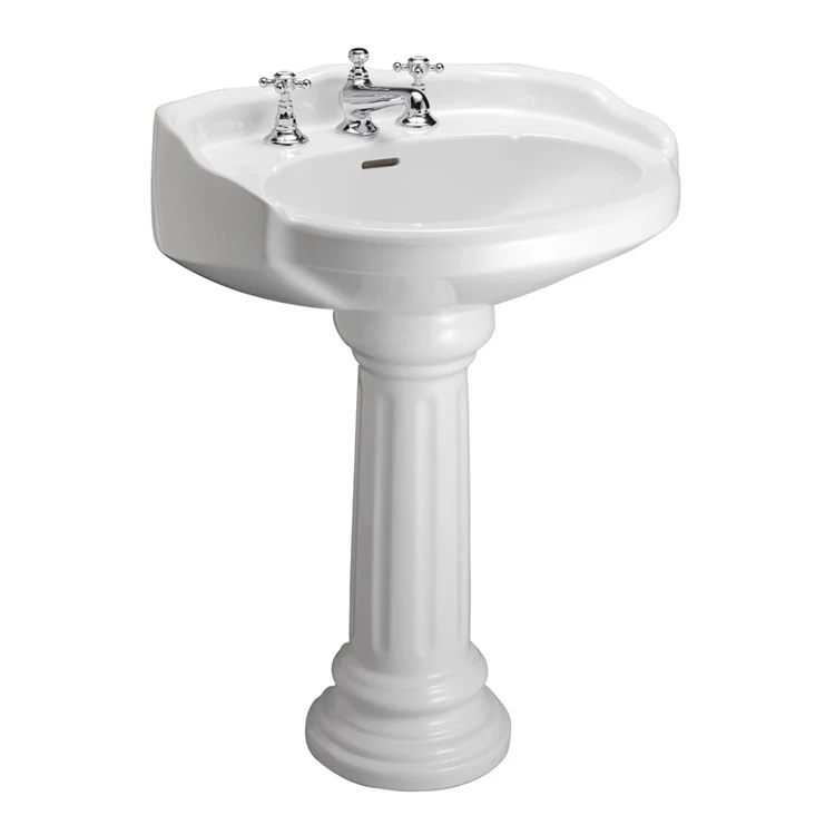 Pedestal Lavatory Vicki Widespread Bisque Round - Frankwebs