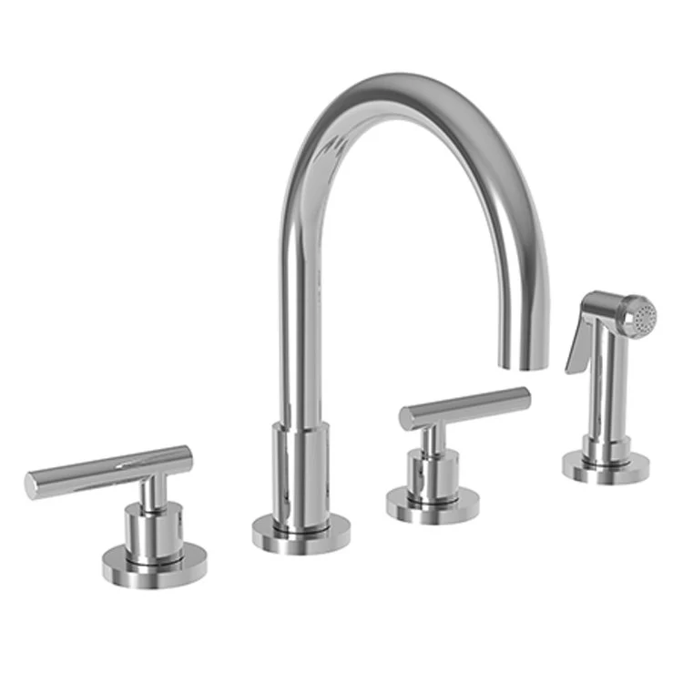 Kitchen Faucet East Linear Widespread 8 to 20 Inch Spread 2 Lever ADA Antique Nickel Sidespray Spout Height 5-5/7 Inch 1.8 Gallons per Minute - Frankwebs