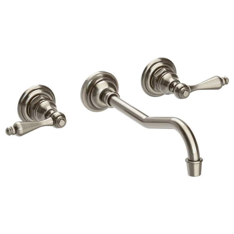 Lavatory Faucet Chesterfield Wall Mount 8 Inch Spread 2 Lever ADA WaterSense Satin Bronze PVD 1.2 Gallons Per Minute Brass Less Drain Spout Reach 9-3/4 Inch - Frankwebs