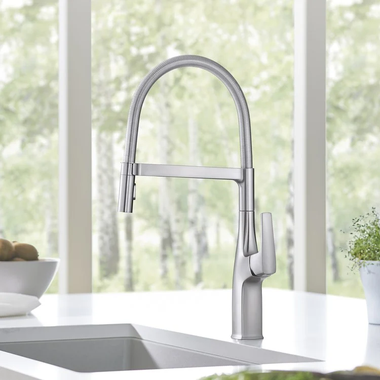 Kitchen Faucet Rivana Semi-Pro 1 Lever CALGreen Stainless Steel Swivel 360 Degree 1 Hole 1.5 Gallons per Minute - Frankwebs