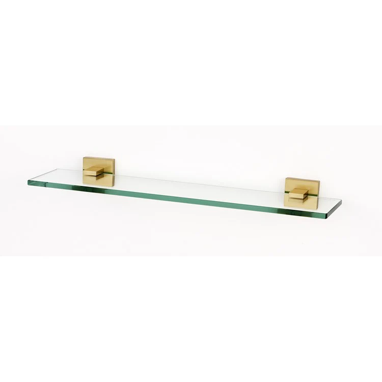 Shelf Contemporary II Bath with Brackets Satin Brass 18 Inch Brass/Glass 5 Inch - Frankwebs