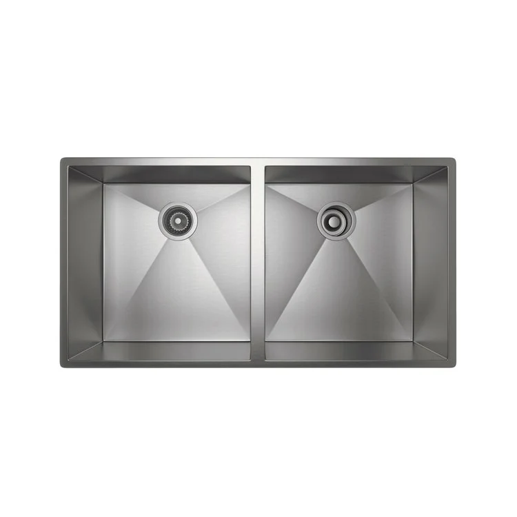 Kitchen Sink Forze 36-1/4 Inch Double Bowl 2 Hole Brushed Stainless Steel Undermount/Drop-In 19-1/2 Inch 10 Inch - Frankwebs