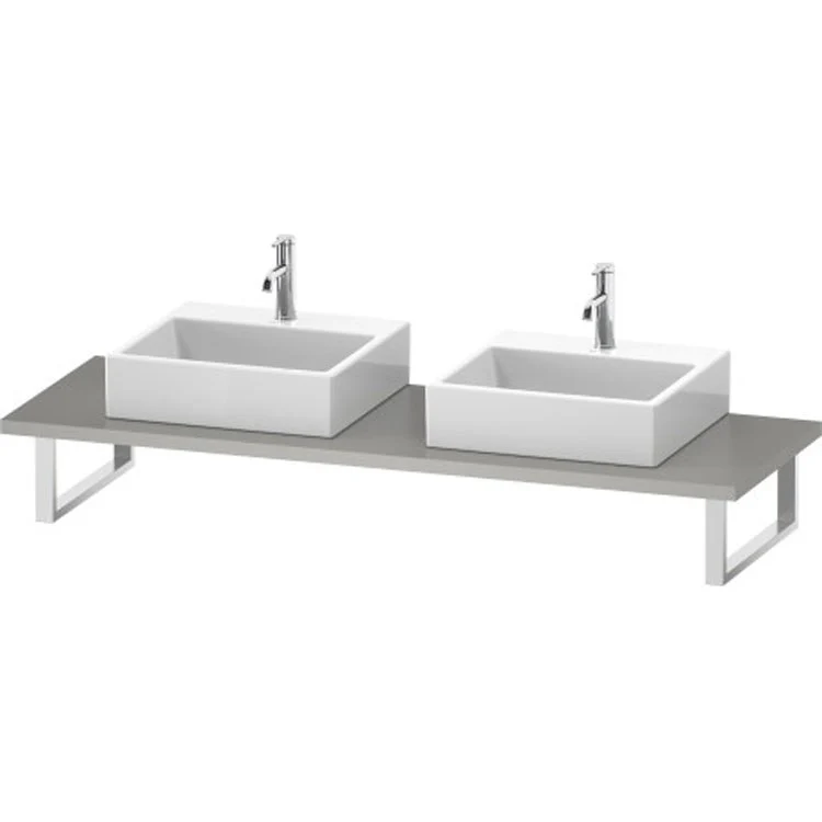 Lavatory Console L-Cube Brushed Oak Double Basin 31-1/2 x 21-5/8 Inch 1-1/8 Inch - Frankwebs