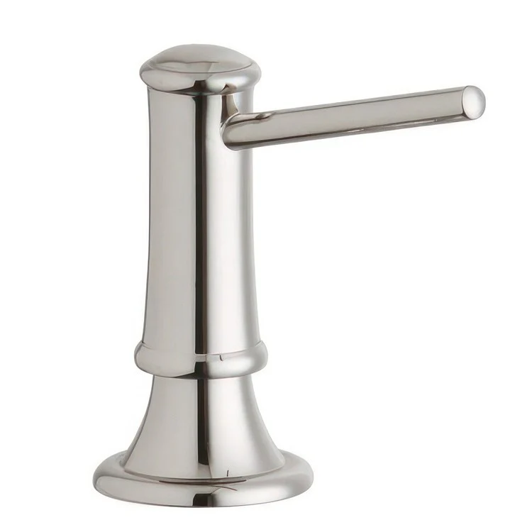 Soap Dispenser Explore Polished Nickel Plastic Brass Plunger Dispenser 3-1/2 Inch - Frankwebs