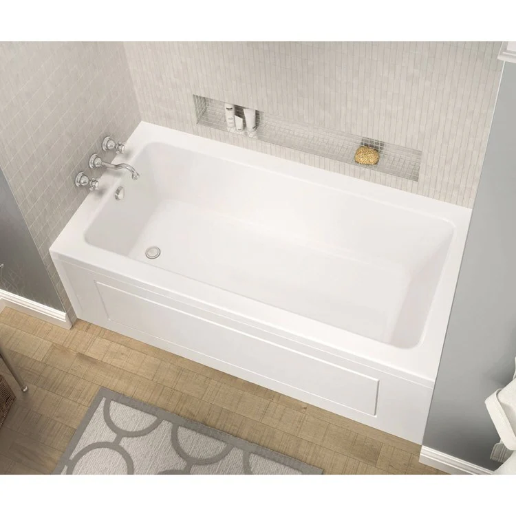 Tub Pose 71-1/2 x 35-3/4 x 23-5/8 Inch Alcove Left White Acrylic - Frankwebs