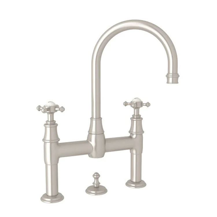 Lavatory Faucet Georgian Era Bridge 7-7/8 Inch Spread 2 Cross Polished Nickel 1.2 Gallons per Minute - Frankwebs