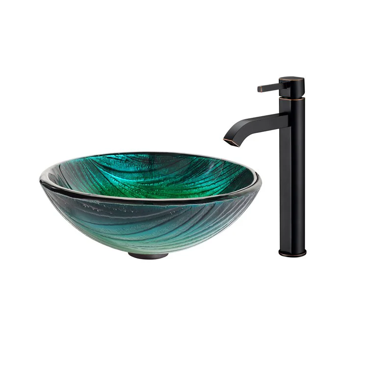 Nei Glass Vessel Sink with Ramus Faucet - Frankwebs