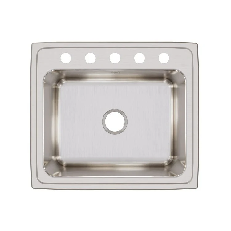 Kitchen Sink Lustertone Classic 25 x 22 Inch Single Bowl 5 Hole Lustrous Satin Drop-In 12-1/8 Inch - Frankwebs