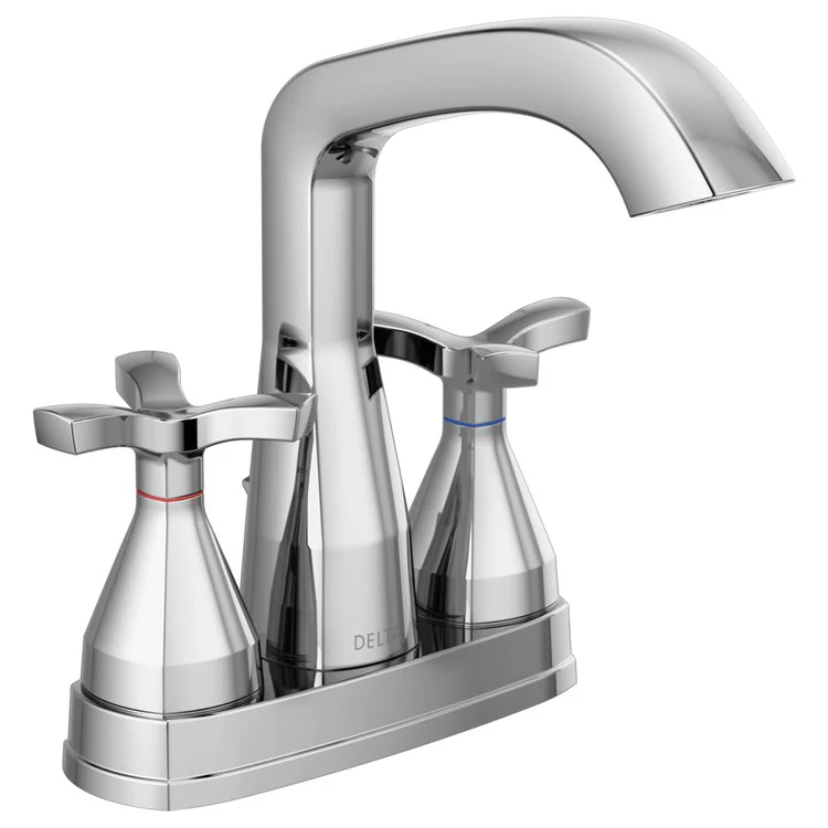 Lavatory Faucet Stryke Centerset 4 Inch Spread 2 Helo ADA WaterSense Lumicoat Chrome 1.2 Gallons per Minute Metal Pop-Up 3 Hole Diamond Seal Technology - Frankwebs