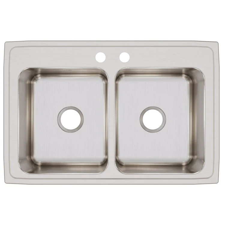Kitchen Sink Lustertone Classic 33 x 22 Inch Double Bowl Equal 2 Hole Lustrous Satin Drop-In 12-1/8 Inch - Frankwebs
