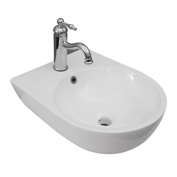 Lavatory Sink Ella Wall Hung with Overflow 15 Inch White - Frankwebs