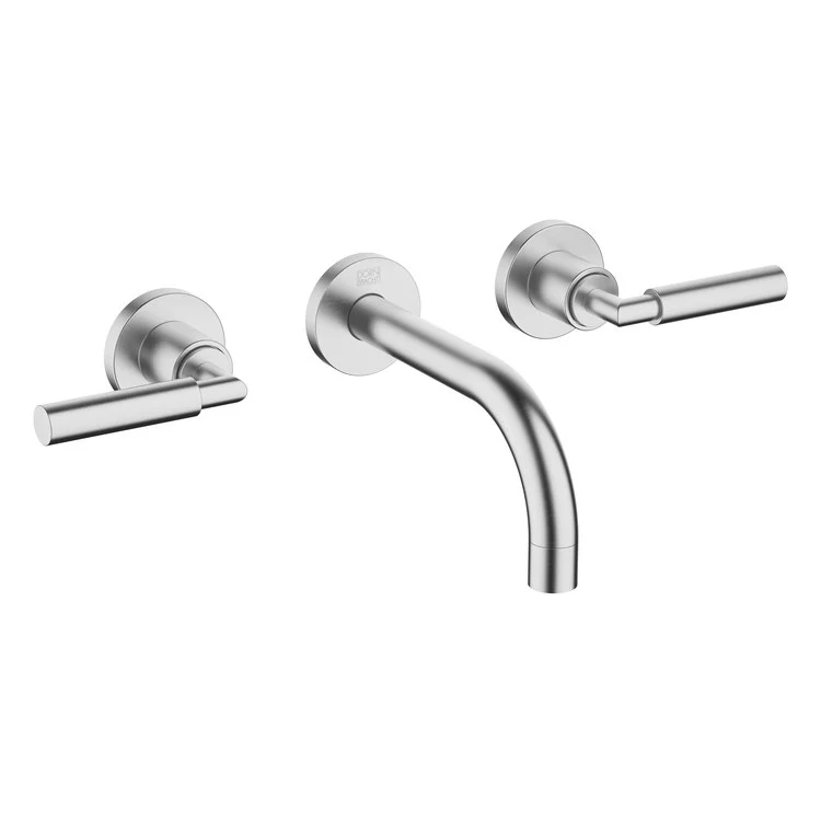 Lavatory Faucet TARA Wall Mount Mixer 2 Lever ADA WaterSense Brushed Champagne 1.2 Gallons per Minute Less Drain 3 Hole - Frankwebs