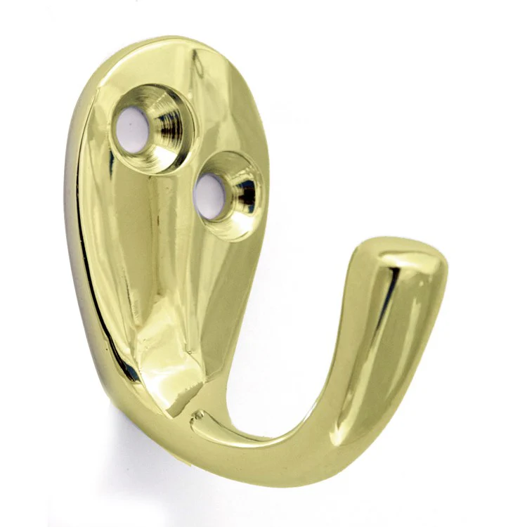 Robe Hook A902 Single Unlacquered Brass 1-3/8 Inch 1-1/2 Inch Wall Mount Brass - Frankwebs