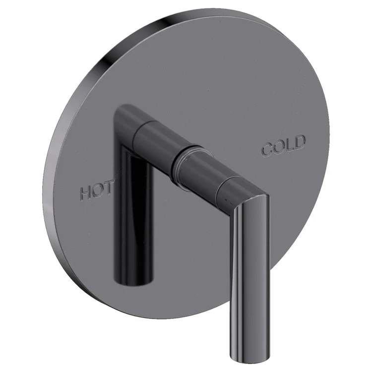 Pressure Balance Valve Trim Pavani Round 1 Lever Midnight Chrome ADA Depth 2-4/5 Inch - Frankwebs