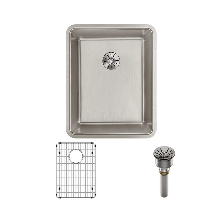 Kitchen Sink Lustertone Iconix 16.5 x 20.5 Inch Single Bowl Kit with Perfect Drain Luminous Satin Undermount - Frankwebs