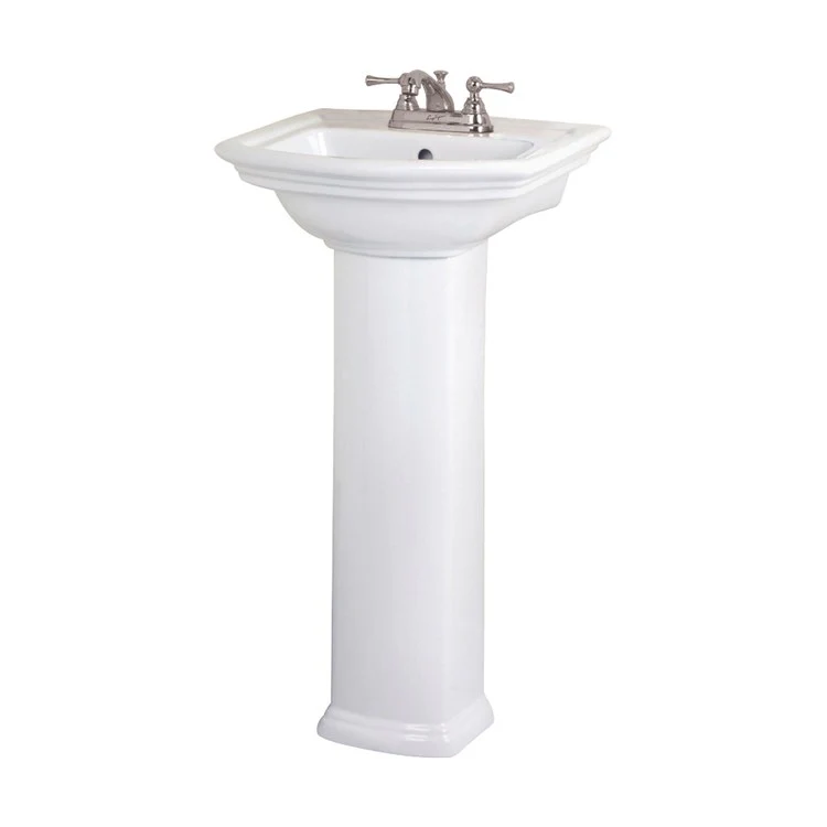 Pedestal Lavatory Washington 460 Centerset White Rectangular - Frankwebs