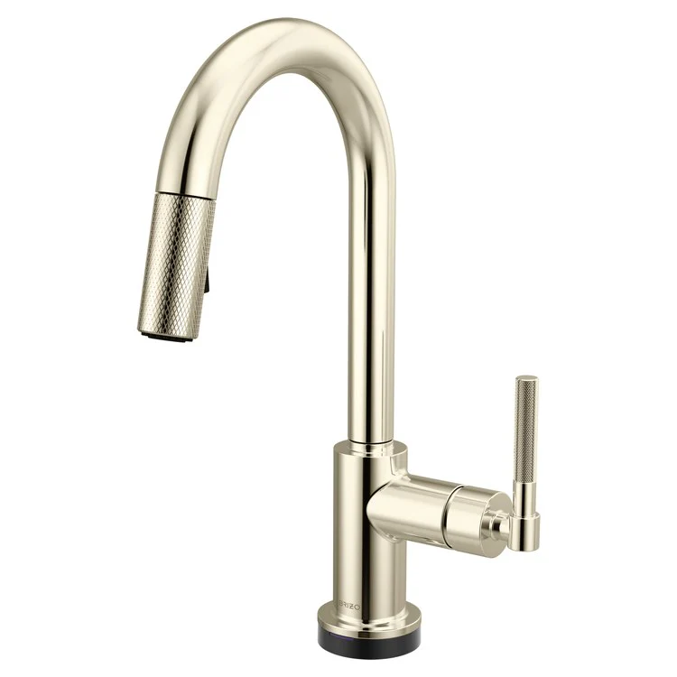 Prep Faucet Litze Smarttouch 1 Knurled Handle ADA Matte Black/Brilliance Luxe Gold Pull Down Dual Function Arc 360 DEG Swivel 1.8 Gallons per Minute - Frankwebs