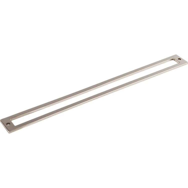 Pull Backplate Lynwood Hollin Rectangle Polished Nickel 12 Inch 2 Hole Zinc Alloy - Frankwebs