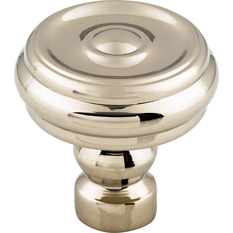 Knob Devon Brixton Button Round Polished Nickel Zinc Alloy 1-1/4 Inch - Frankwebs