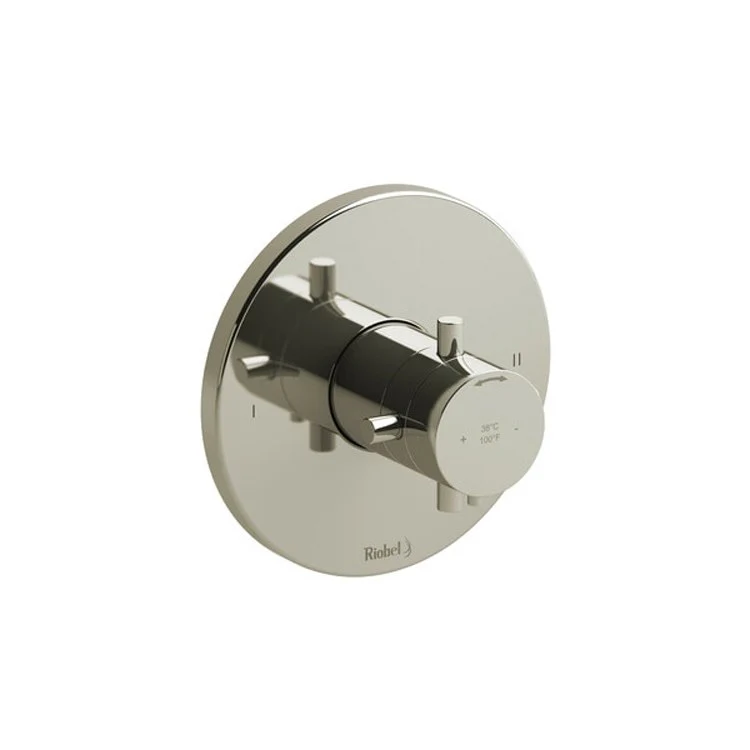 Thermostatic and Pressure Balance Valve Trim Riu 1/2 Inch Round 2-Way No Share 3 Function 1 Cross Polished Nickel ADA Brass - Frankwebs