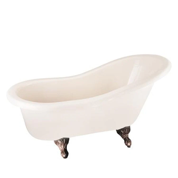 Freestanding Tub Fillmore 60 Inch Double Slipper Oval Acrylic White/Bisque Ball and Claw No Faucet Holes - Frankwebs