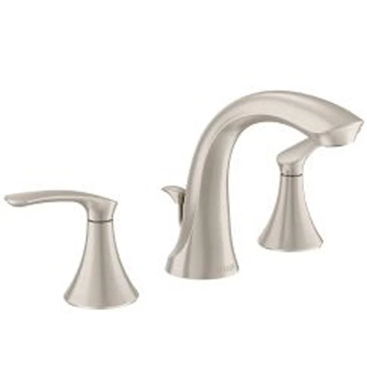Lavatory Faucet Seena Widespread 8 to 16 Inch Spread 2 Lever ADA WaterSense Spot Resist Brushed Nickel 1.2 Gallons per Minute - Frankwebs