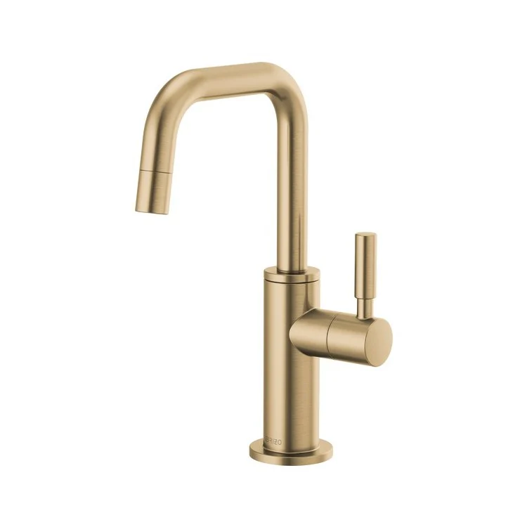 Beverage Faucet Solna Cold Water 1 Lever ADA Brilliance Luxe Gold Square Spout 360 Degree Swivel - Frankwebs