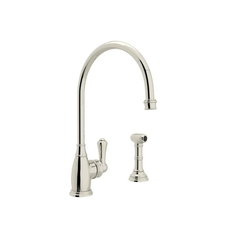 Kitchen Faucet Georgian Era 1 Lever Satin English Gold C-Spout 1.8 Gallons per Minute - Frankwebs