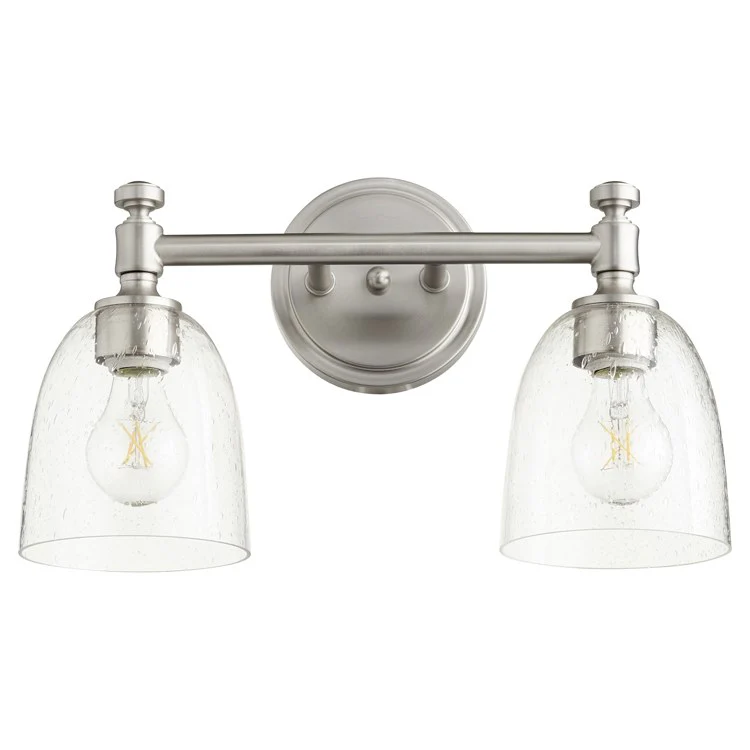 Rossington Two-Light Bathroom Vanity Fixture with Clear Seeded Glass Shades - Frankwebs