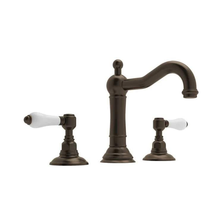 Lavatory Faucet Acqui Widespread 2 Porcelain Lever Unlacquered Brass 1.2 Gallons per Minute - Frankwebs