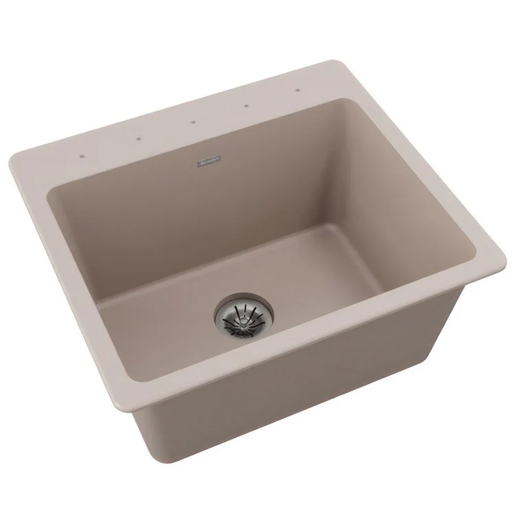 Laundry Sink Quartz Classic 25 x 22 Inch Single Bowl with Perfect Drain Dusk Gray Drop-In - Frankwebs