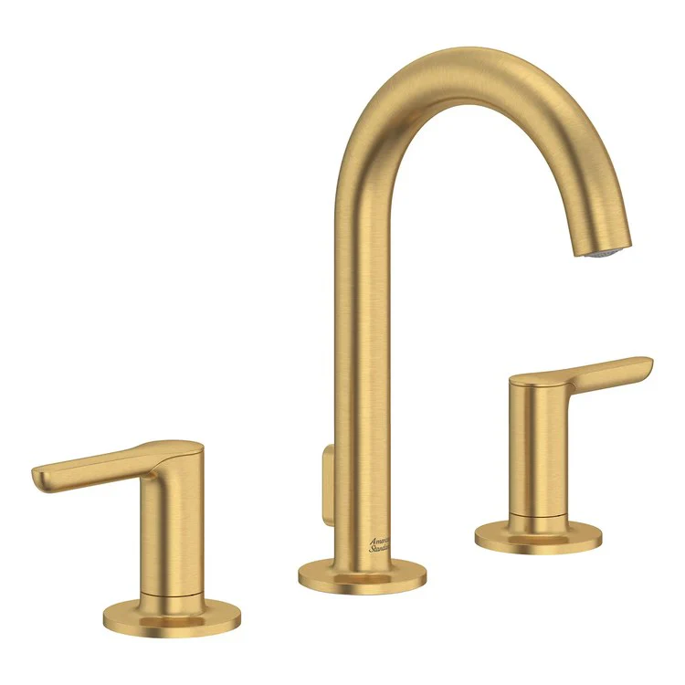 Lavatory Faucet Studio S Widespread 6-12 Inch Spread 2 Lever ADA CALGreen/WaterSense/CEC Brushed Cool Sunrise 1.2 Gallons per Minute Push Pop-Up Drain 3 Hole - Frankwebs