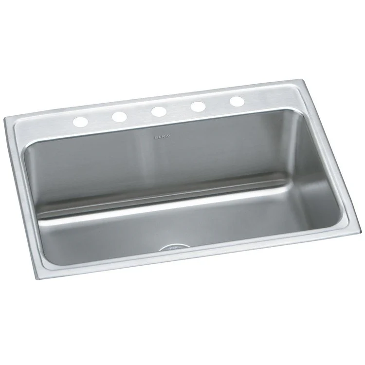Kitchen Sink Lustertone Classic 31 x 22 Inch Single Bowl 5 Hole Lustrous Satin Drop-In 11-5/8 Inch - Frankwebs