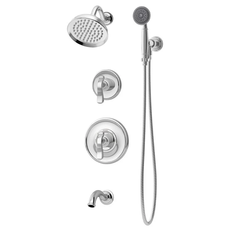 Tub and Shower Trim Winslet with Handshower Separate Diverter 2 Lever Polished Chrome ADA 1.5 Gallons per Minute - Frankwebs